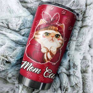 20 OZ Alabama Crimson Tide Cat Mom Tumbler - NCAA Themed